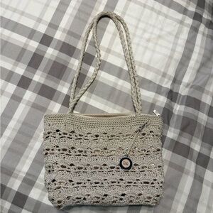 The Sak Beige Crochet Shoulder Bag